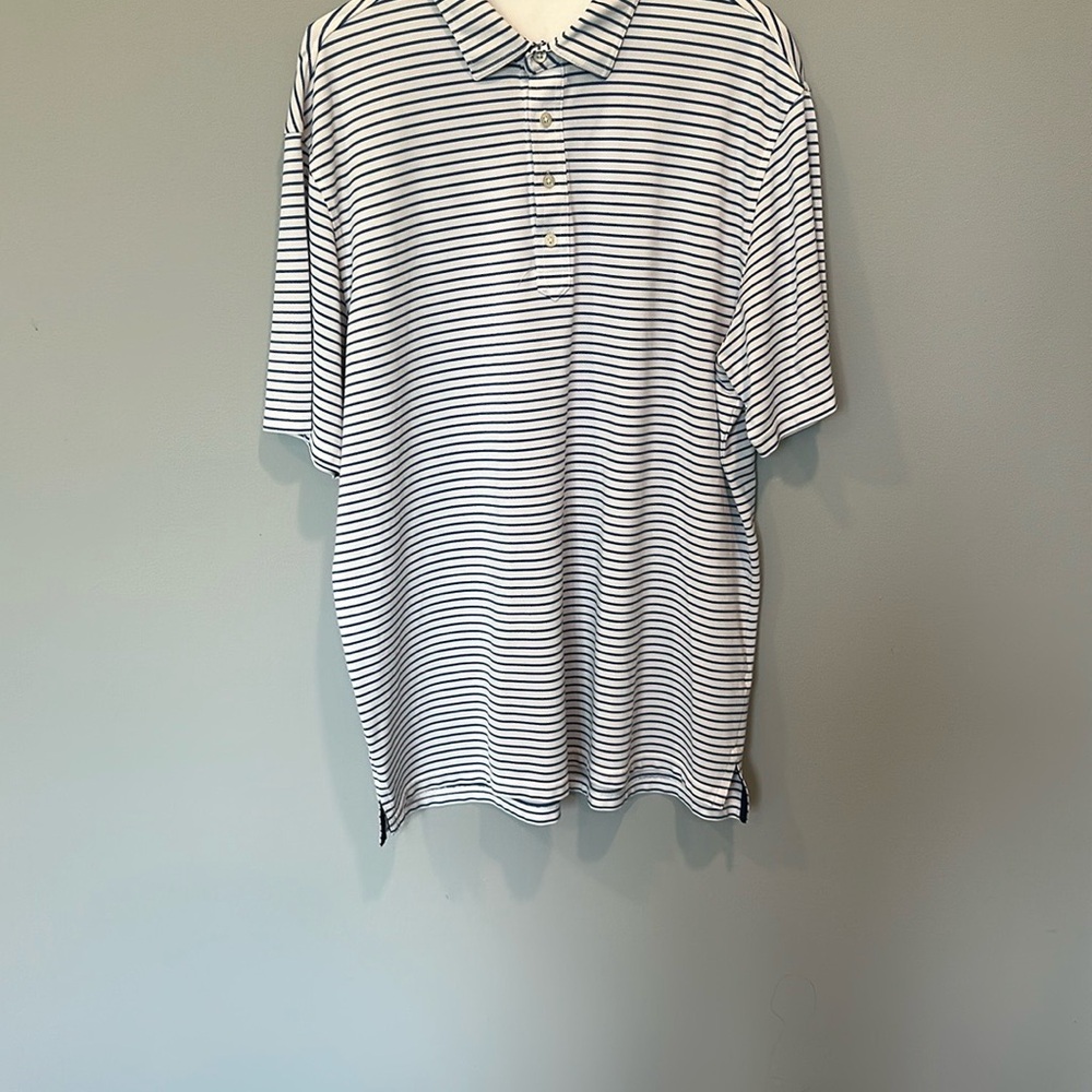 Classic Striped Polo Shirt - Blue and White